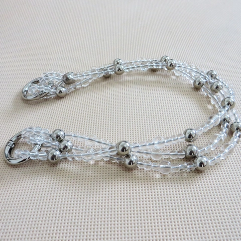 Beaded Bag Strap Chain Acrylic Crystal Mermaid Artificial Pearl Handle For Handbags DIY Accessories Replacement Multi Row Decorative
