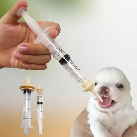 Alimentatore A Siringa Per Animali Con Tettarelle In Silicone Anti Soffocamento Biberon Per Gattini Cuccioli Neonati