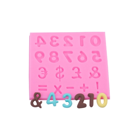 Stampo In Silicone Con Numeri E Simboli Matematici Per Decorazione Torte Fondant Cioccolato Fai Da Te