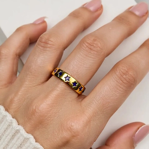 Gold Plated Copper Enamel Heart Star Adjustable Rings For Women Girls Colorful Candy Color Trendy Open Finger Jewelry