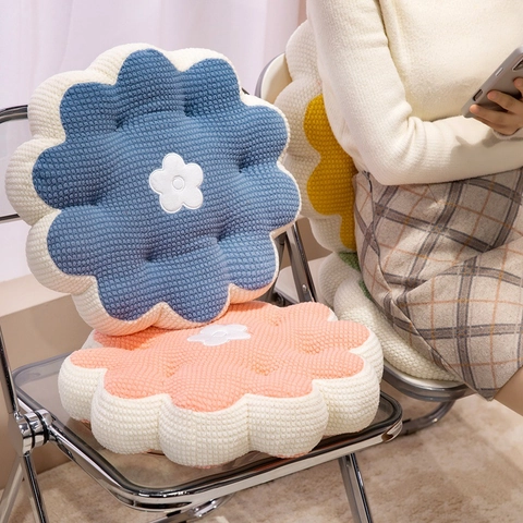 Blumenförmiges Stuhlkissen Weiches Plüsch Verdicktes Waffelgewebe Bodenkissen Petal Design Für Büro Home Tatami Deko