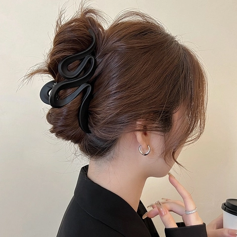 Molletta Per Capelli Opaca Grande Pinza A Squalo Ondulata Elegante Minimalista Accessorio Per Capelli Donna