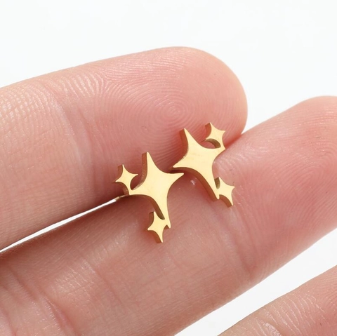 Pendientes De Estrella Minimalistas De Acero Inoxidable Joyería Geométrica De Estrella Para Mujer