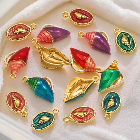 Oceaan Serie Roestvrij Staal Emaille Bedels Schelp Slak Zeester Hangers Voor DIY Sieraden Maken Kettingen