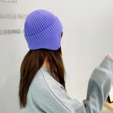 Gorro De Punto Cálido De Invierno Con Protección Para Los Oídos Resistente Al Viento Forrado De Felpa Ciclismo Al Aire Libre Mujeres Hombres Color Sólido