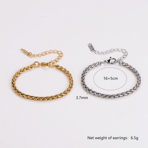 Pulsera De Cadena De Trigo De Acero Inoxydable 304 Minimalista Joyería De Eslabones Spiga Ajustables Para Hombres Y Mujeres