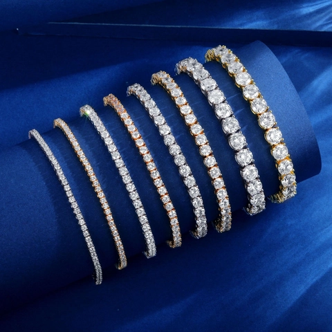 Classic Copper Zirconia Tennis Bracelet Real Gold Plating Round Zirconia Inlaid Bracelet For Women Wedding Banquet Jewelry