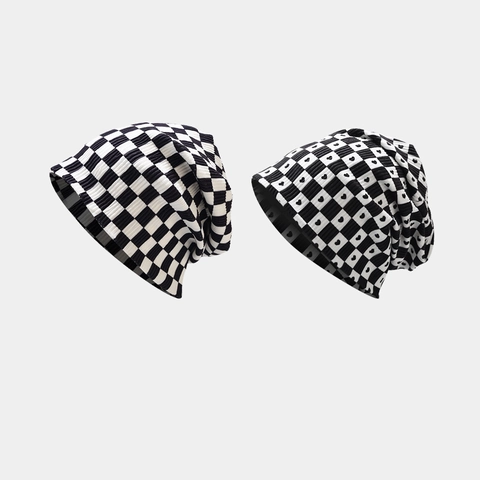 Berretto Beanie In Maglia A Scacchi Motivo A Cuore A Coste Morbido Traspirante Versatile Per Donne
