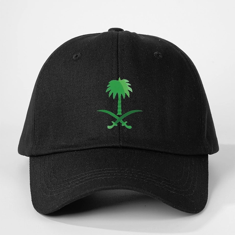 Baseballkappe Saudi-Arabien Emblem Druck Polyester Verstellbar Gebogener Schirm Outdoor Sonnenschutz Hut