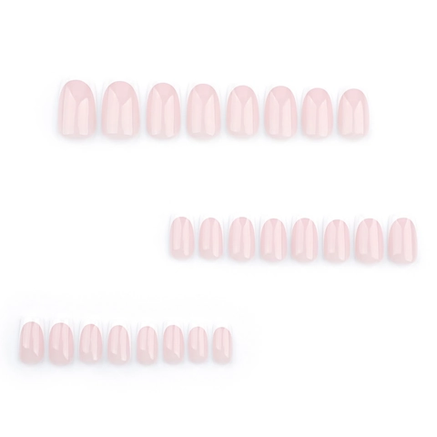 French White Tip Press On Nägel Quadratisch Kurz Nude Pink Künstliche Nägel Künstliche Perlendekoration Elegante Damen Maniküre Zubehör