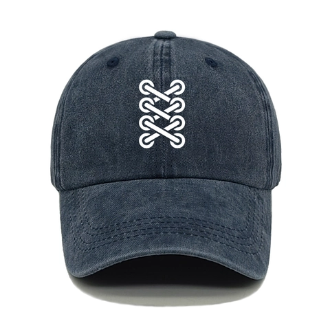 Cappello Da Baseball In Cotone Lavato Vintage Protezione Solare Regolabile Streetwear Unisex Motivo A Croce Bianca