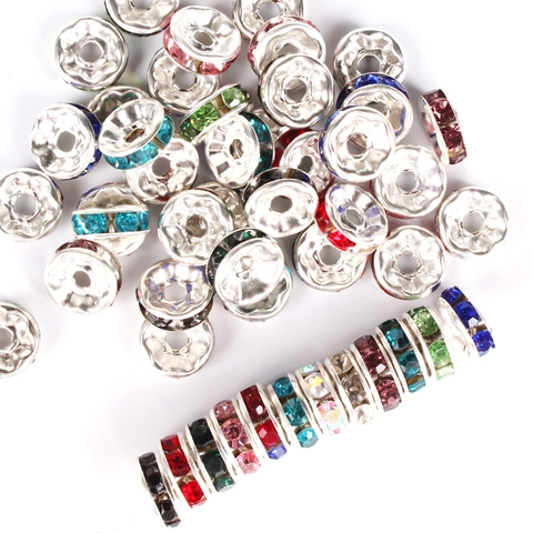 Steentjes Rondelle Tussenkralen Legering Kristal Wiel Schijf Voor DIY Sieraden Maken Armbanden Kettingen Ambachten