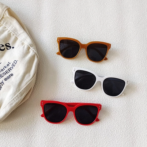Gafas De Sol Infantiles Protección UV400 Lente Resina PC Gafas Moda Vintage Cuadradas Para Niños Y Niñas Exterior