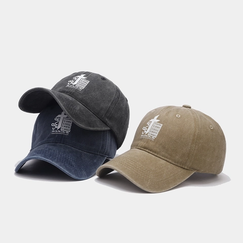 Vintage Washed Cotton Baseball Cap Distressed Dad Hat Cross Inspirational Letter Print Adjustable Outdoor Casual Sun Hat