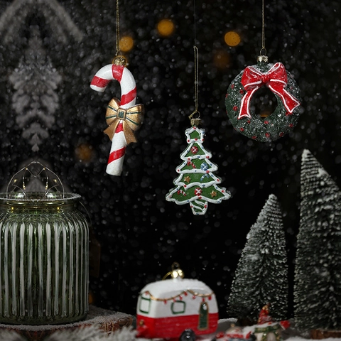 Kerstboom Hangende Ornamenten PVC Geschilderd Kerstman Notenkraker Zuurstok Voor Feestelijke Huisdecoratie Hangers