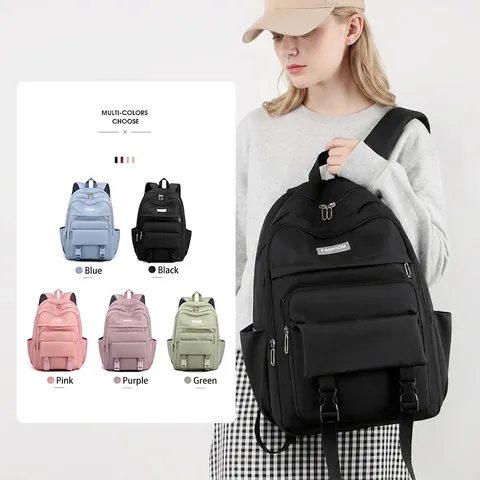Große Kapazität Nylon Rucksack Mehrere Taschen Schultasche Für Studenten Leichter Atmungsaktiver Reise Laptop Rucksack Mode