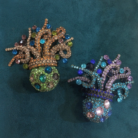 Broche De Pulpo Vintage Aleación Cristal De Color Estrás Animal Marino Alfiler Para Mujeres Traje Accesorio
