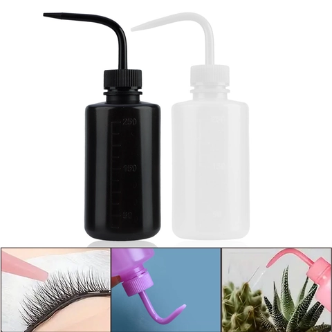 Plastik Quetschflasche Mit Gebogener Schmaler Düse Skalierung Für Wimpern Tattoo Garten Labor Reinigung