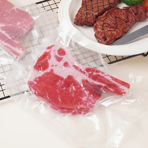 Simulazione Bistecca Tomahawk Modello PVC Carne Finta Realistica Sottovuoto Accessori Fotografia Cucina Decorazione