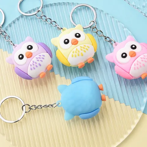 Llavero De Búho Lindo Dibujos Animados Ojos Grandes Pvc Silicona Colgante Animal Bolso Decorativo