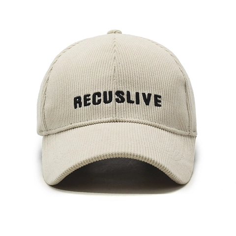 Corduroy Baseball Cap Vintage Letter Embroidery Adjustable Metal Buckle Outdoor Casual Fashion Hat Men Women