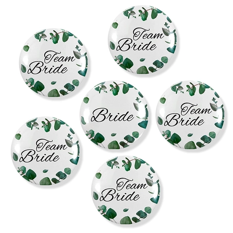 Spilla Per Addio Al Nubilato Team Bride Pin In Banda Stagnata Corona Di Eucalyptus Decorazione Matrimonio Donna