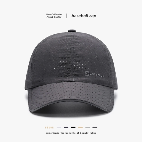 Breathable Mesh Baseball Cap Polyester Quick Dry Sun Protection Outdoor Sports Hat For Men Women Adjustable