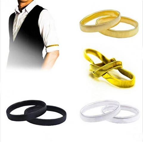 Men Spring Metal Sleeve Garters Elastic Armbands Anti Slip Shirt Sleeve Holders For Men Office Wedding Fashion Accessories