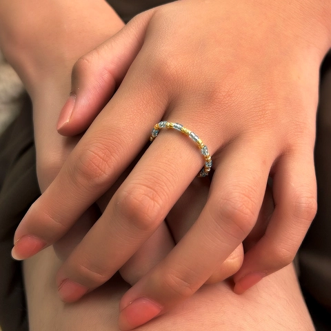 Handmade Beaded Rings Seed Bead Colorful Glass Bead Elastic Stretch Bohemian Minimalist Jewelry For Women