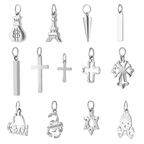 Ciondolo A Croce Minimalista Acciaio Inossidabile Accessorio Gioielli DIY Piccolo Ciondolo Per Collane