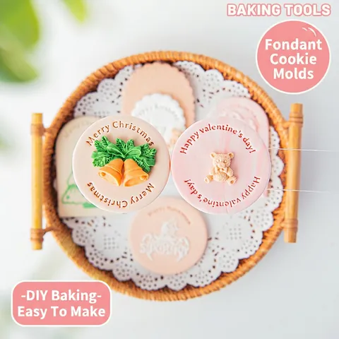 Acryl Fondant Prägeform Keksstempel Feiertagsgruß Zum Backen Von Tortendekorationen DIY Basteln