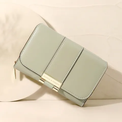Cartera De Mujer De Cuero PU Plegable Con Protección RFID Ranuras Para Tarjetas Y Bolsillo Con Cremallera Diseño Moderno Simple