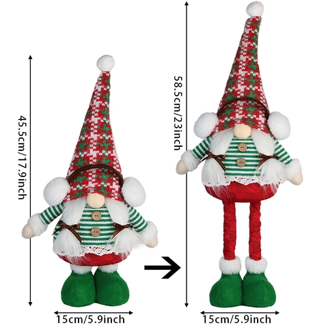 Gnomo Di Natale Bambola Ornamenti Gambe Retrattili Maglia Peluche Vecchio Senza Volto Per Decorazione Della Casa Festa