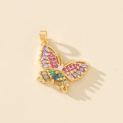 Fashion Micro Set Zirconia Pendant For Women Copper Gold Plated Butterfly Snake Cross Religious Clavicle Chain Accessories
