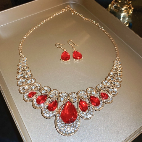 Vintage Palace Style Alloy Necklace Earrings With 925 Sterling Silver Earring Post Rhinestone Imitation Artificial Pearl For Women
