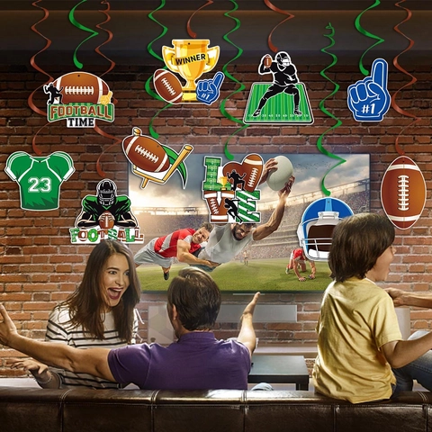 Decorazioni Appese Spirali Football Americano Carta Plastica Tema Giorno Della Partita Decorazione Festa Per Fan Dello Sport