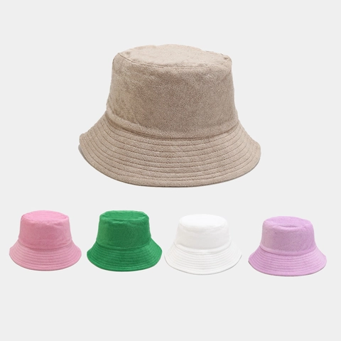 Terry Cloth Fischerhut Weich Atmungsaktiv Flach Sonnenschutz Outdoor Casual Glockenhut Für Damen Herren