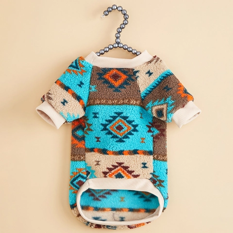 Haustier Hoodie Fleece Warm Winter Totem Geometrisches Muster Hund Katze Sweatshirt Weich Pullover