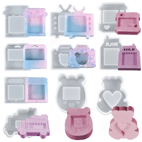 Stampi In Silicone Per DIY Resina Forme Cartoni Animati TV Fotocamera Console Giochi Orso Cuore Ornamenti