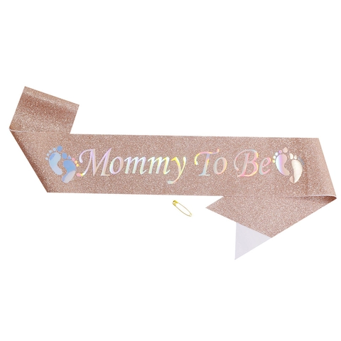 Mommy To Be Tiara Schärpe Abzeichen Legierung Strass Glitzer Stoff Funkelnd Babyparty Feier Schwangere Frauen