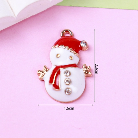 Enamel Alloy Christmas Charms Pendants DIY Jewelry Making Snowman Snowflake Motif Festive Accessories For Necklaces