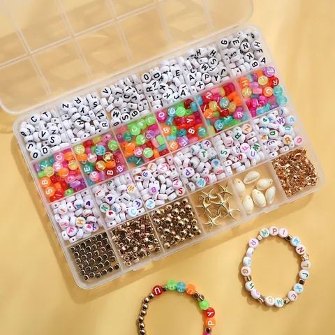 Polymer Clay Heishi Beads DIY Jewelry Making Letter Resin Beads Alloy Shell Charms Handmade Bracelet Necklace Craft