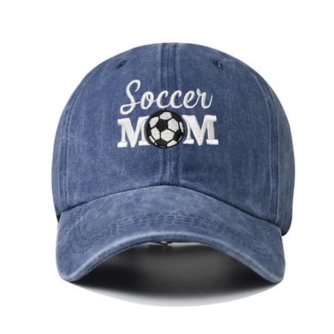 Casquette De Baseball Brodée Soccer Mom Coton Lavé Style Vintage Distressed Protection Solaire Extérieur Pour Femmes