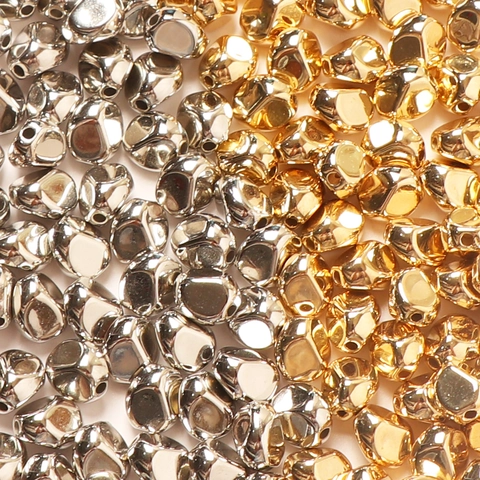 Irreguläre CCB Zwischenperlen Geometrische Polygonale Metallisch Beschichtete DIY Schmuckherstellung Material