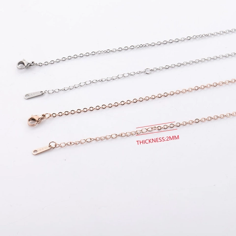 Stainless Steel Chain Necklace Simple Minimalist Link DIY Jewelry Base Accessory With Lobster Clasp And Extension