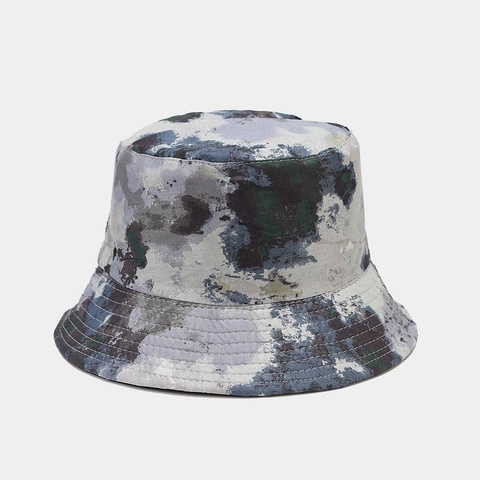 Omkeerbare Vissershoed Graffiti Abstract Camouflage Katoen Polyester Zonbescherming Buiten Reizen Zomer Street Style Dames
