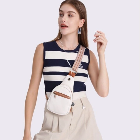 Bolso Bandolera Mujer Cuero PU Bolso De Pecho Con Correa Tejida Geométrica Ancha Moda Casual Viaje Cartera