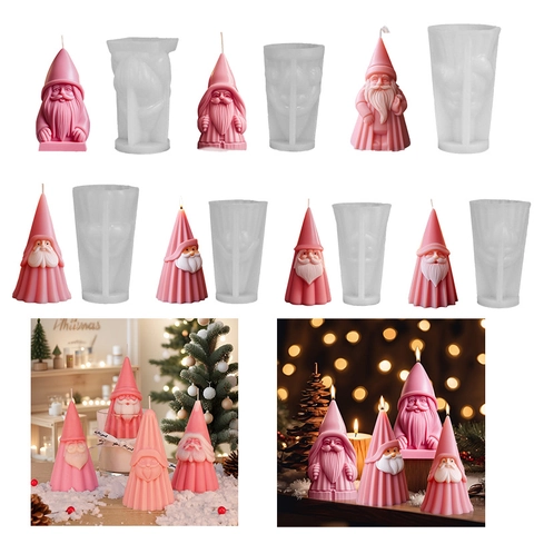 Kerstman Gnome Siliconen Vorm Voor DIY Handgemaakte Geurkaarsen Gips Maken Feestelijke Woondecoratie Cadeau