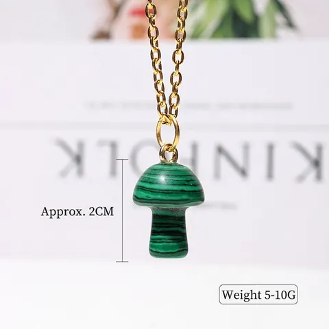 Collana Con Ciondolo A Mini Fungo Cristallo Naturale Pietra Guarigione Gioielli Accessorio Per Donne Ragazze Stile Natura