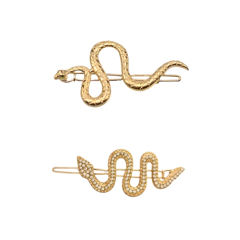 Snake Shaped Alloy Hair Clip Textured Punk Style Side Hairpin Alternative Headwear For Women